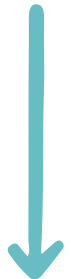 Teal vertical arrow pointing straight down, used as a graphic element on a senior photography website.