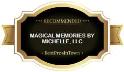 Best Pros in Town badge recommending Magical Memories by Michelle, LLC as a top-rated senior photographer in Mesa, Arizona.